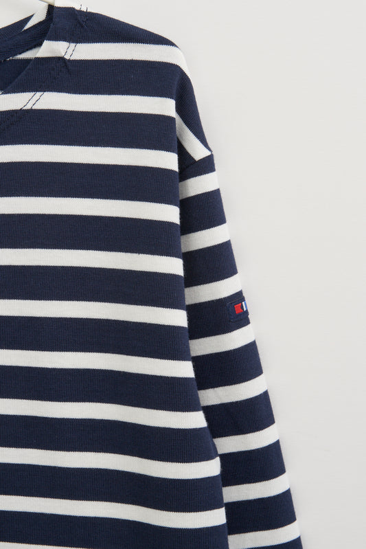 Camiseta a rayas o marsellesa manga larga