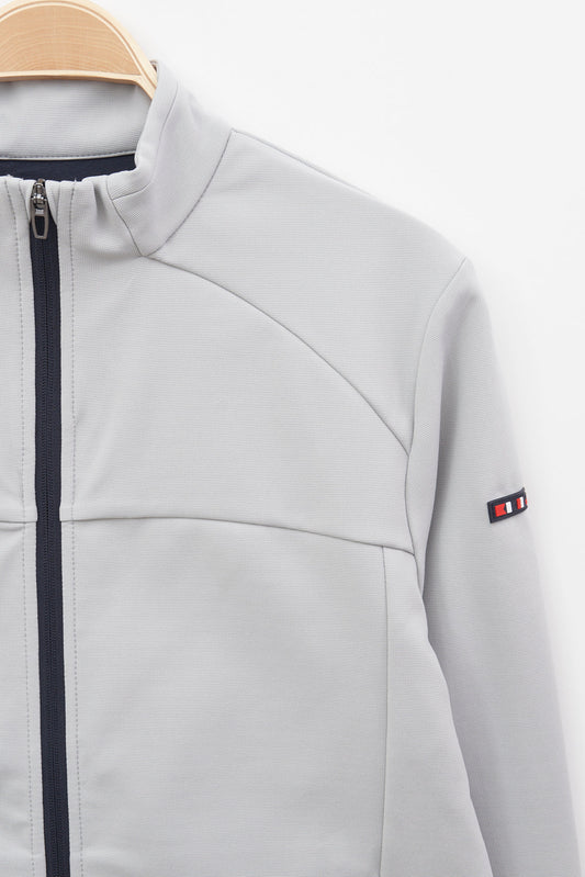 Zip-up fleece jacket with high collar