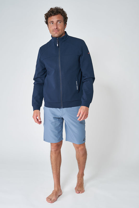 Zip-up fleece jacket with high collar