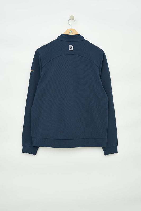 Zip-up fleece jacket with high collar