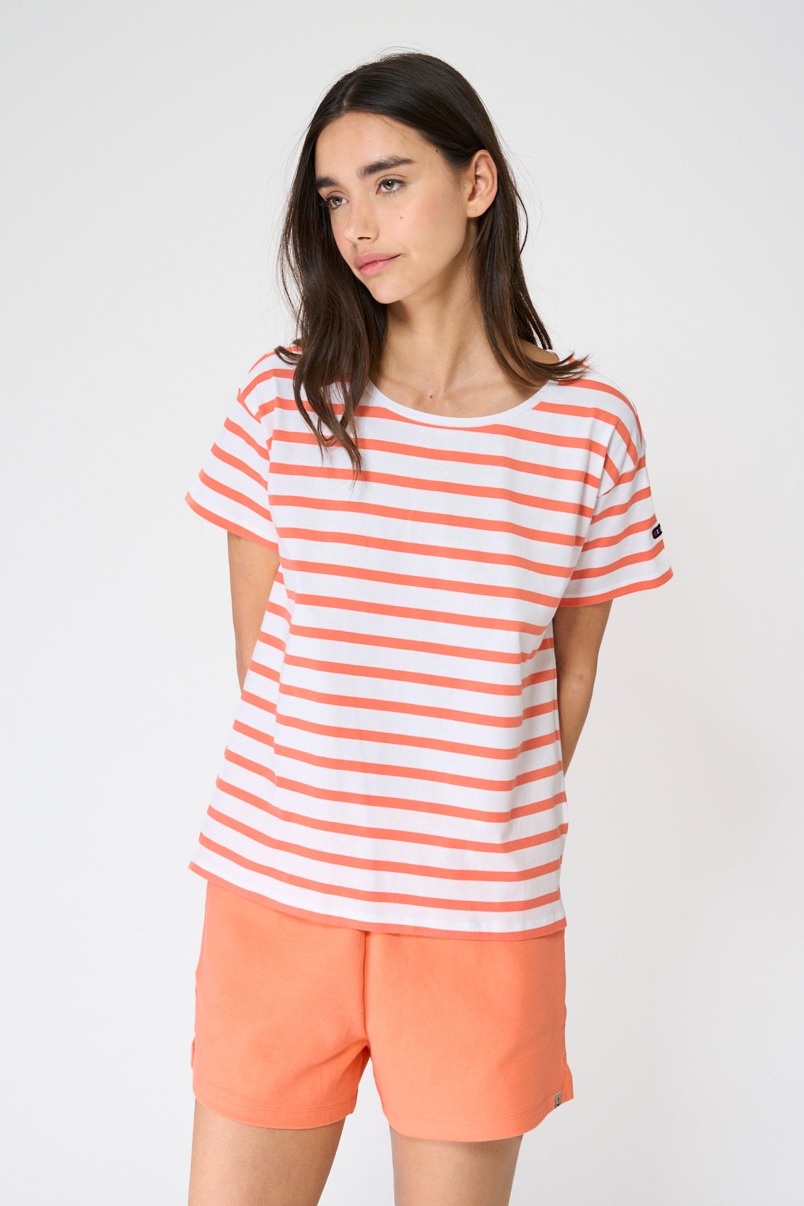 Tee shirt marinière à manches courtes