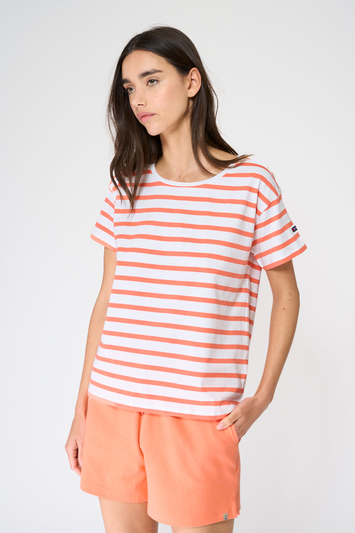 Tee shirt marinière à manches courtes