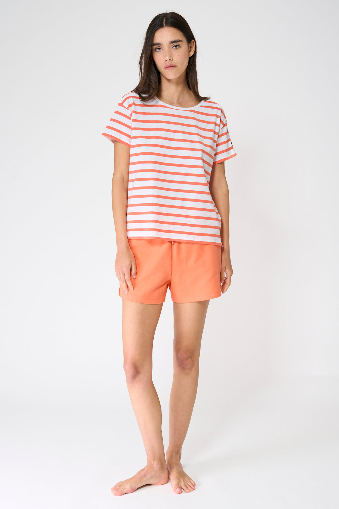 Tee shirt marinière à manches courtes