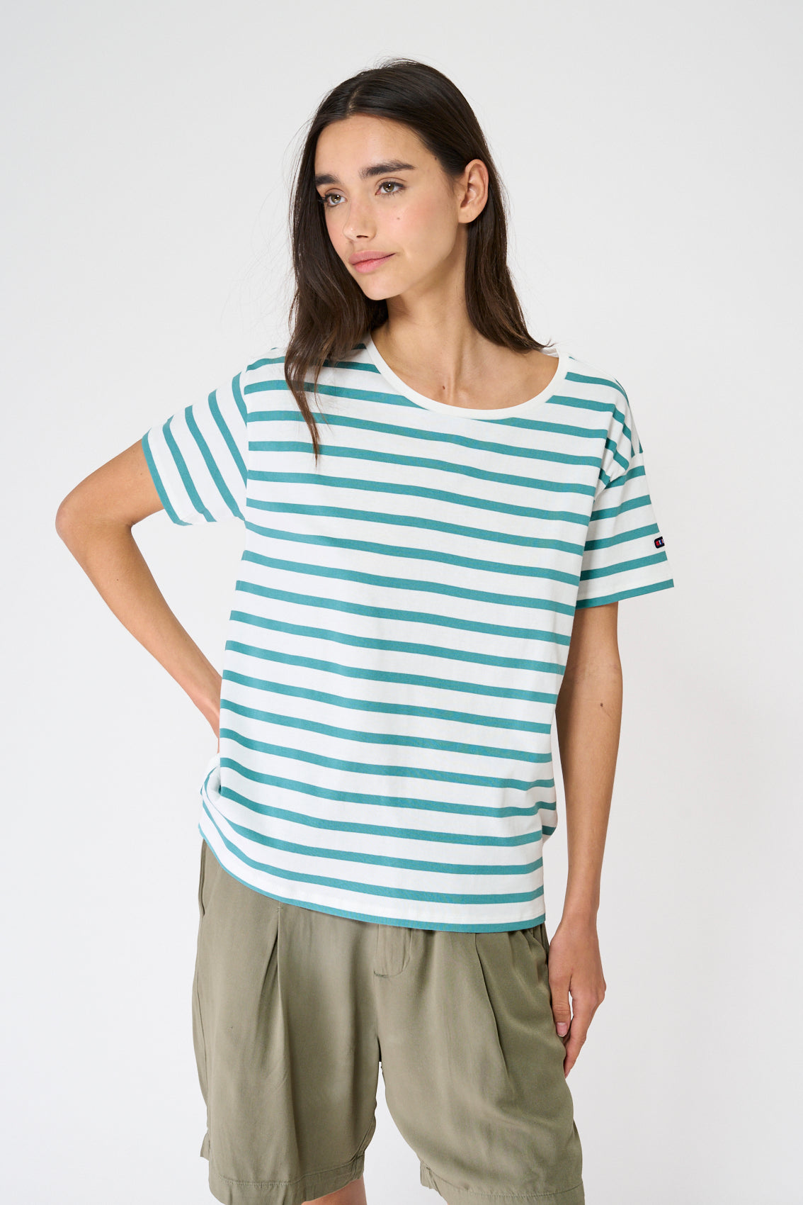 Tee shirt marinière à manches courtes