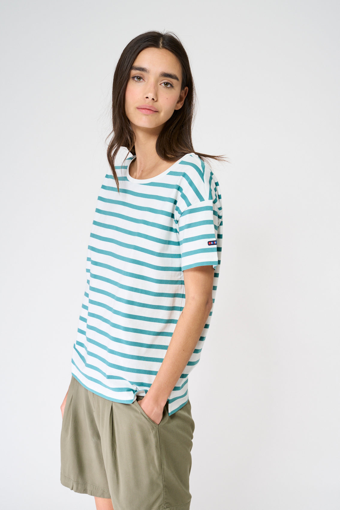 Tee shirt marinière à manches courtes