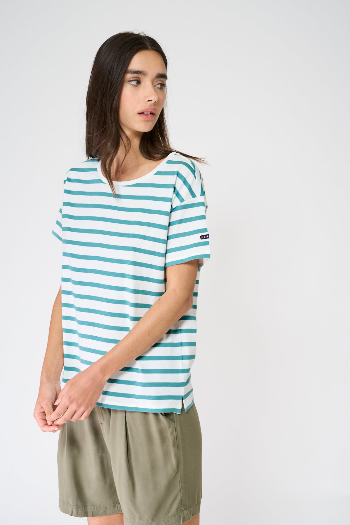 Tee shirt marinière à manches courtes