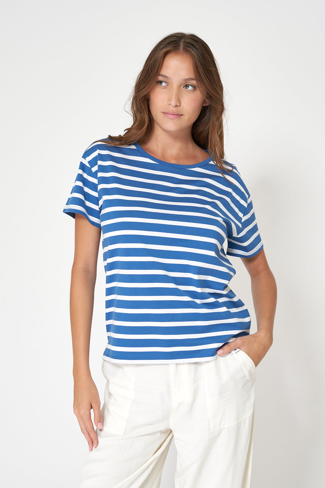 Tee shirt marinière à manches courtes