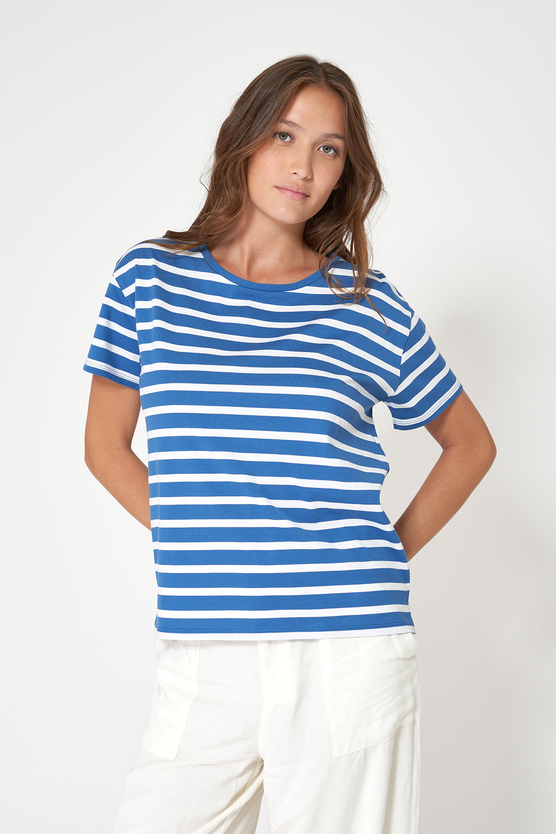 Tee shirt marinière à manches courtes