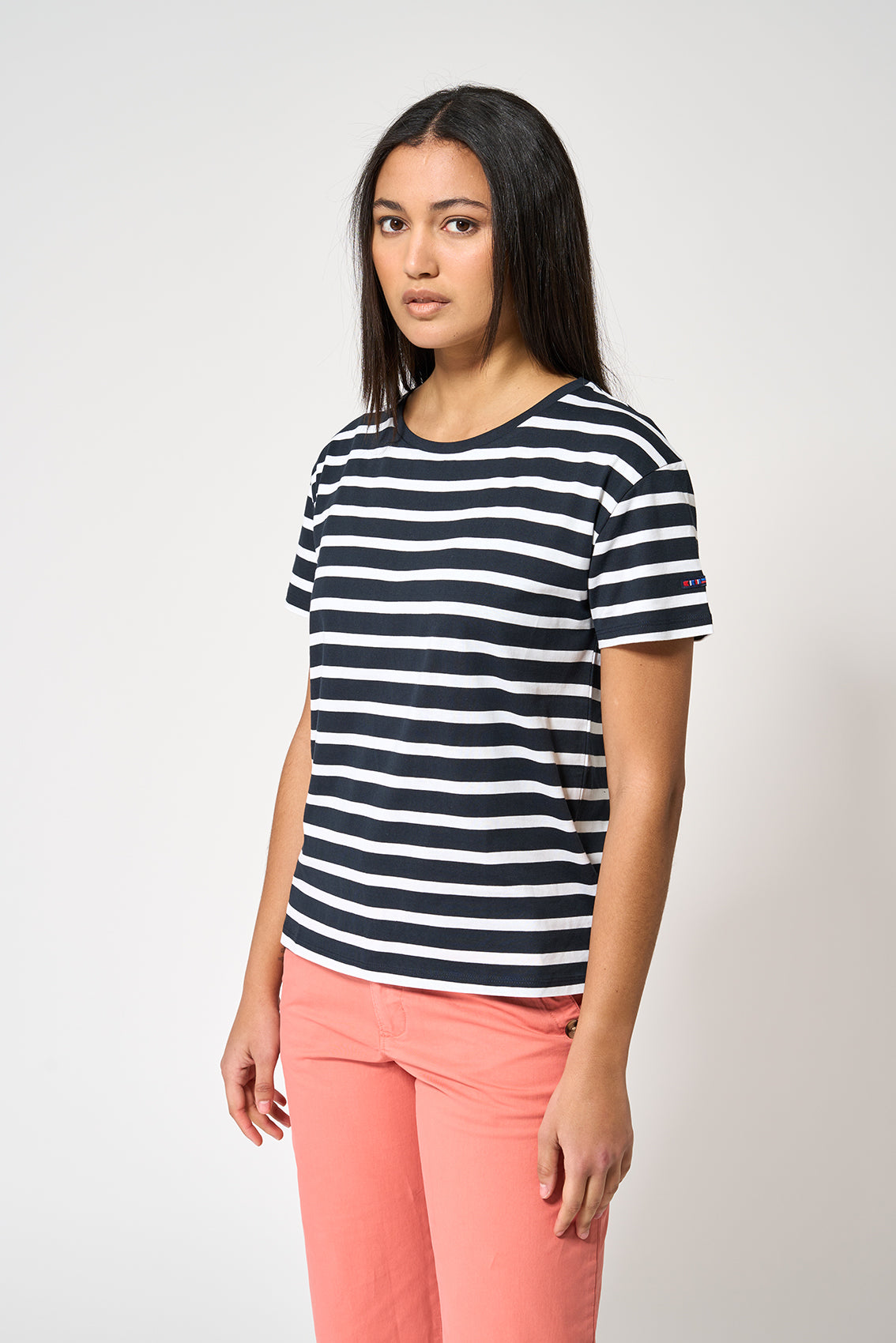 Tee shirt marinière à manches courtes