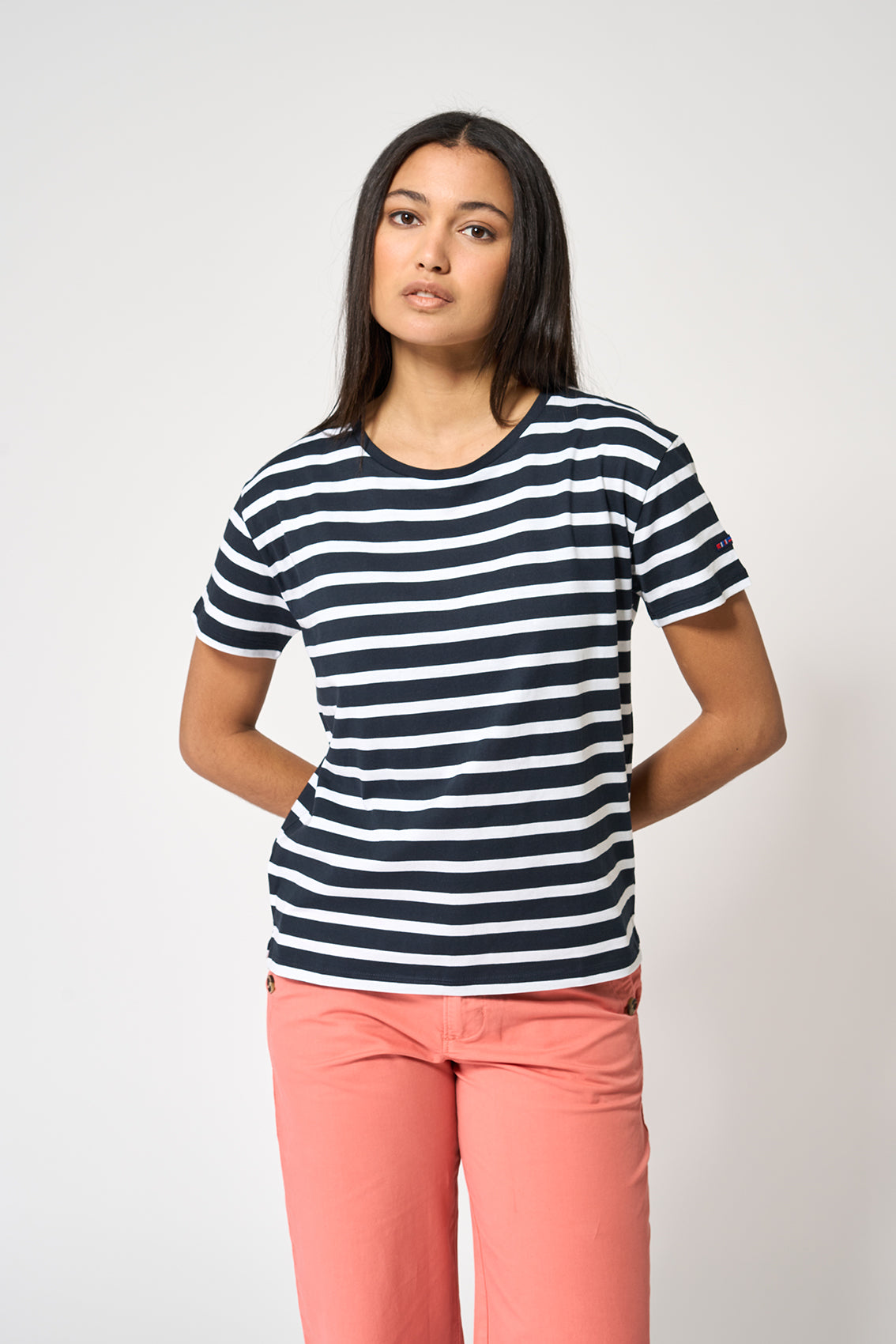 Tee shirt marinière à manches courtes