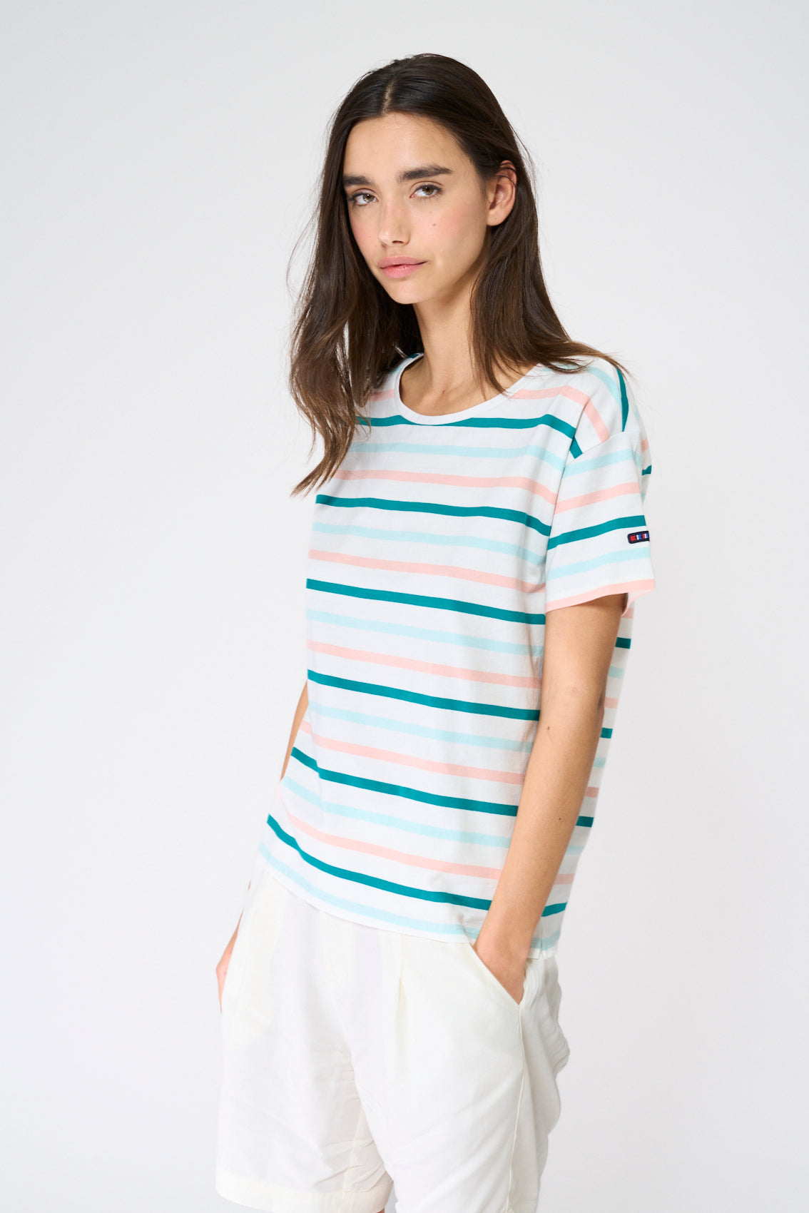 Tee shirt marinière à manches courtes