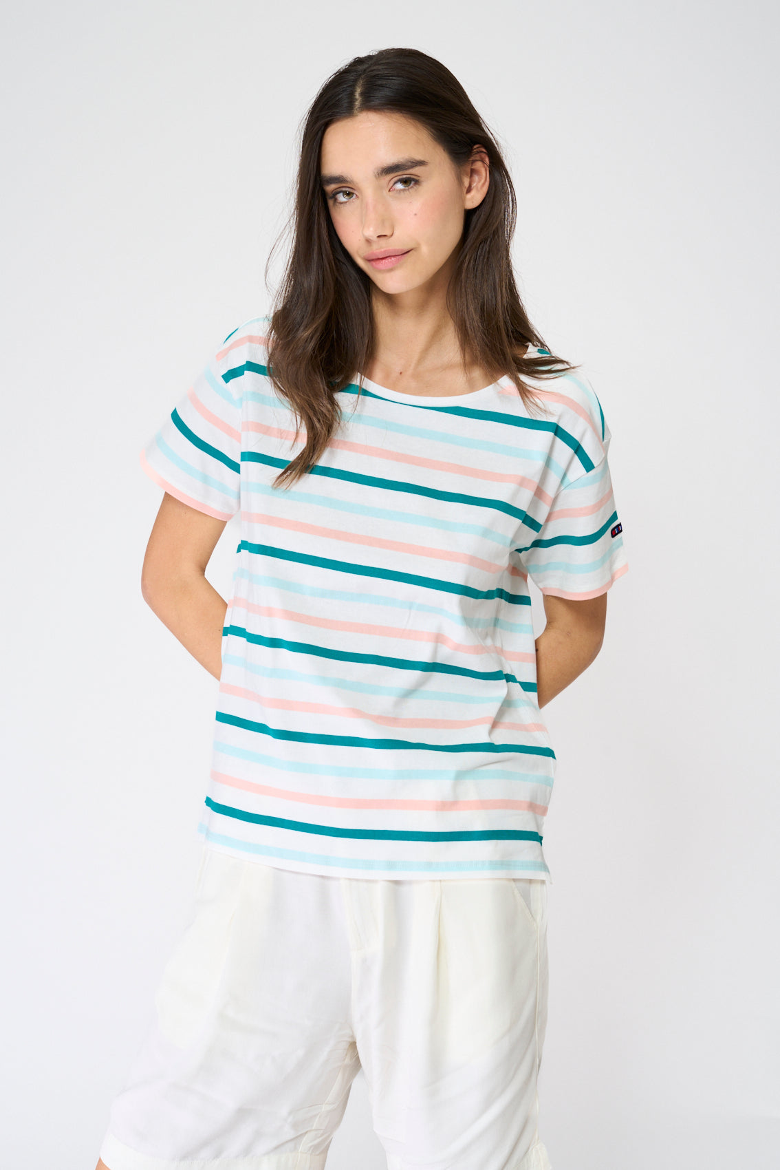 Tee shirt marinière à manches courtes