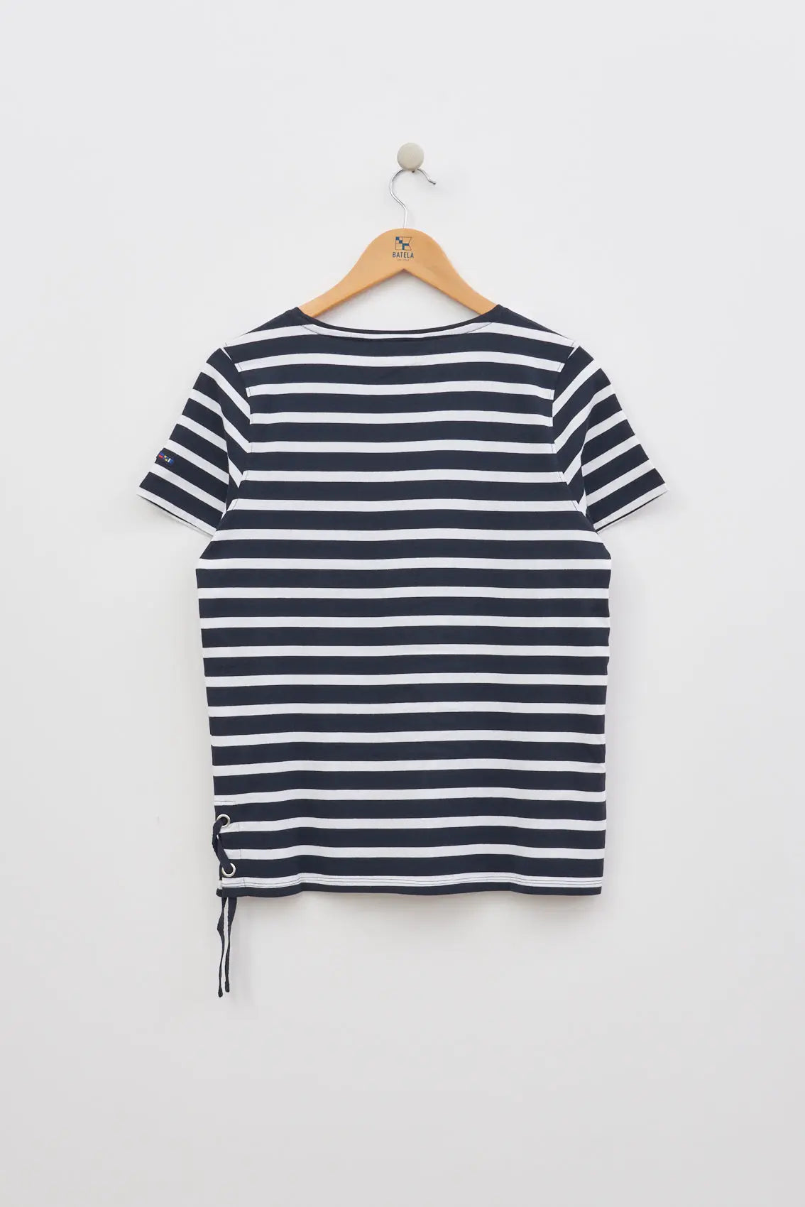 Camiseta a rayas cuello pico algodón 180 gr