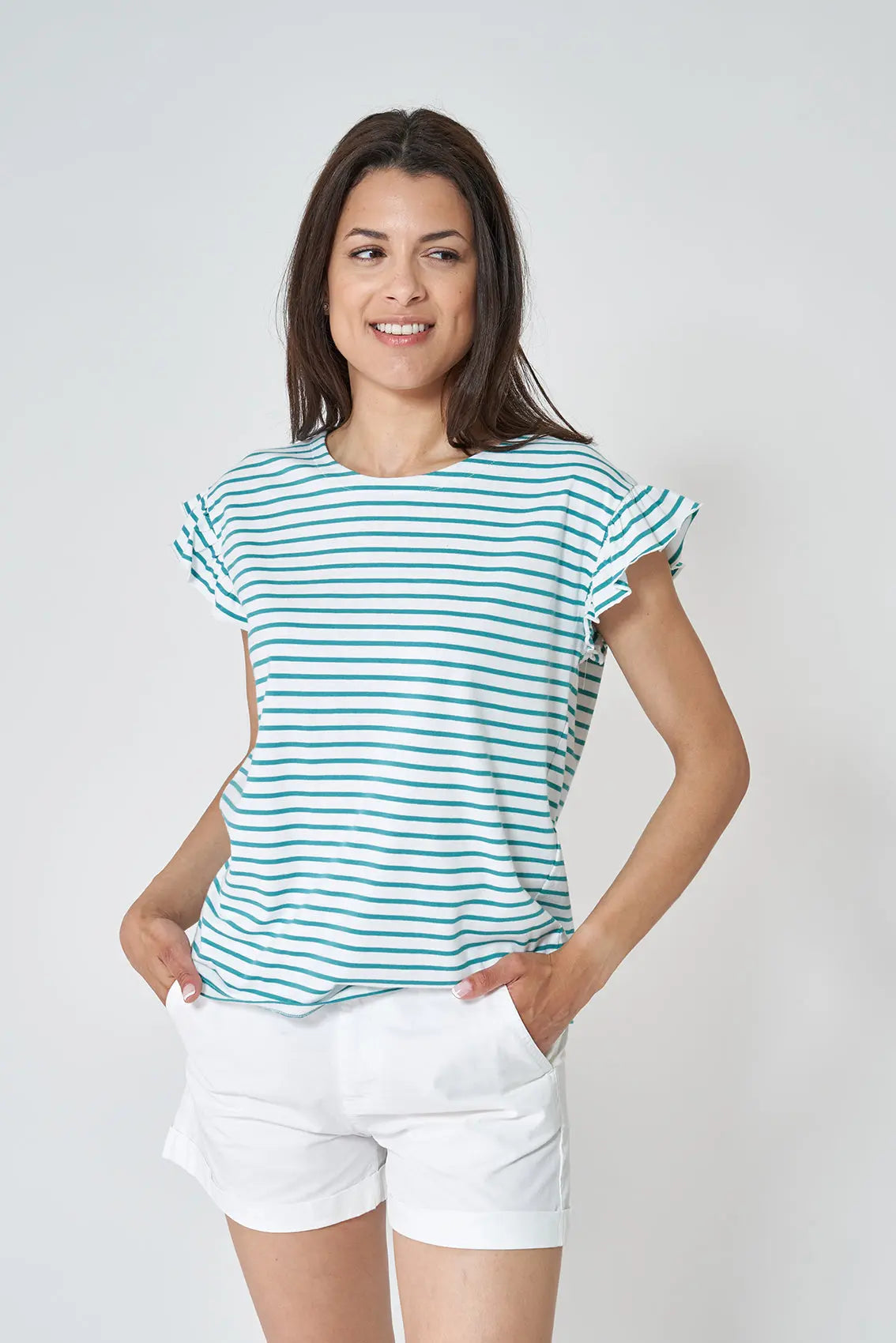 Camiseta marinera con volantes