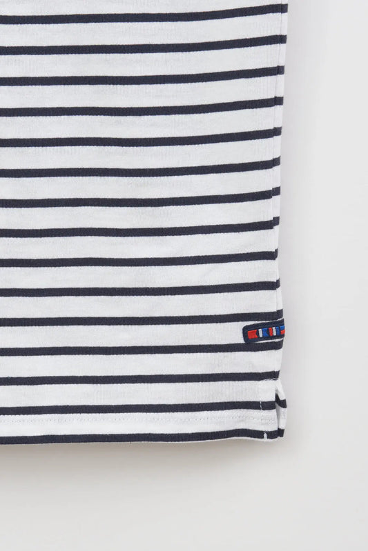 Tee shirt rayé ou marinière à manches courtes volantées