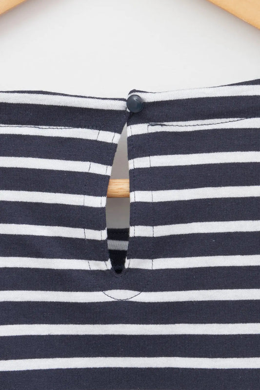 Tee shirt rayé ou marinière à manches courtes volantées
