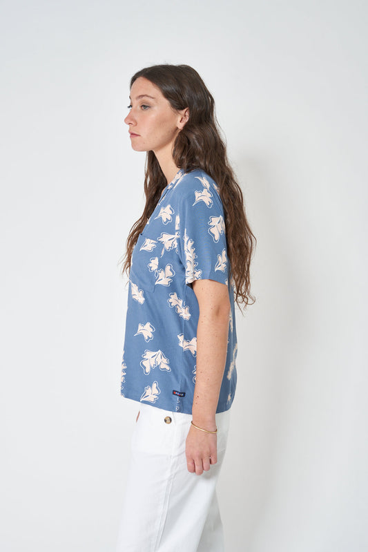 Nautical print shirt in 100% viscose