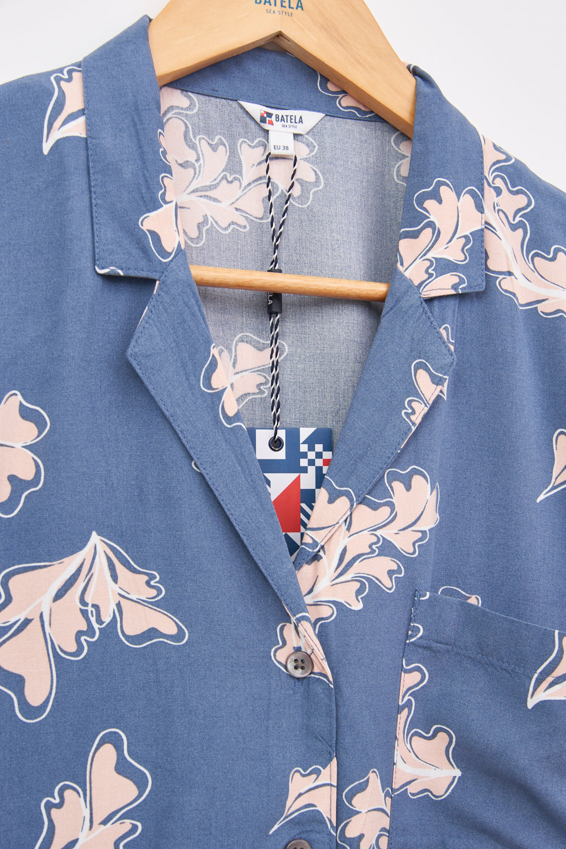 Nautical print shirt in 100% viscose