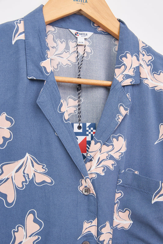 Nautical print shirt in 100% viscose