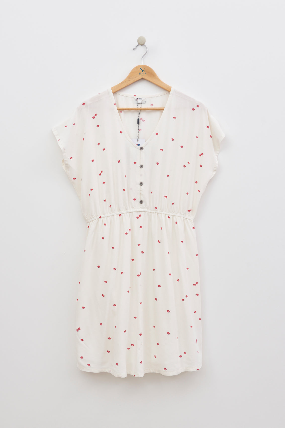 Vestido 100% viscosa con cordón de ajuste y estampado Batela Moda SS24