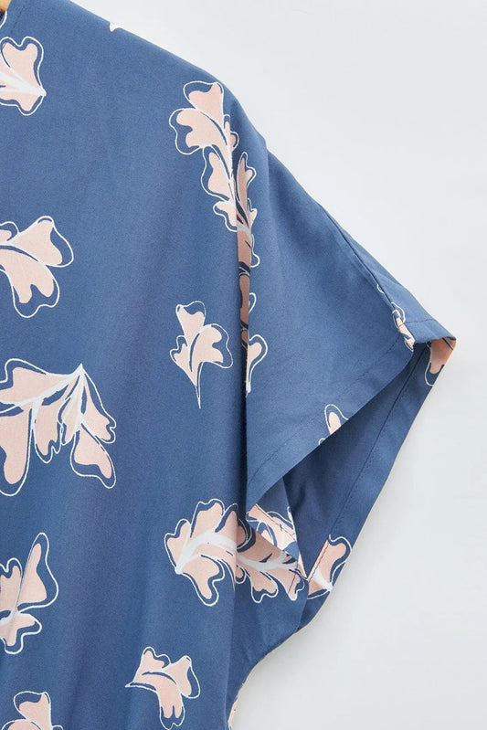 100% viscose dress with drawstring and print
