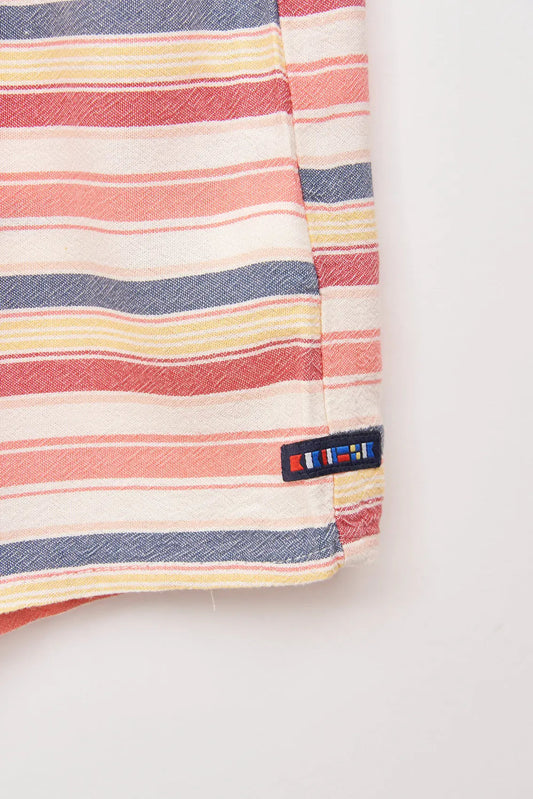 100% viscose striped V-neck shirt