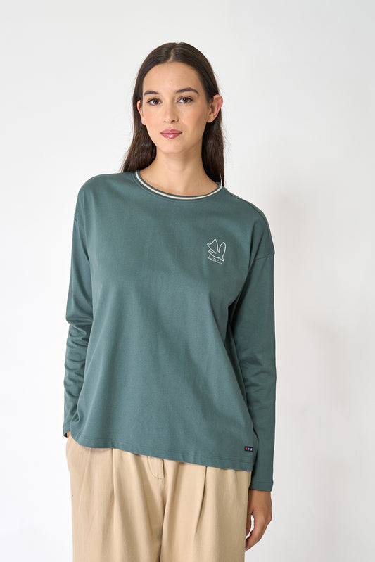 Cotton T-shirt with rear print