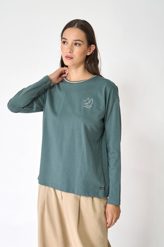 Cotton T-shirt with rear print