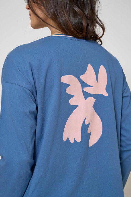 Cotton T-shirt with rear print