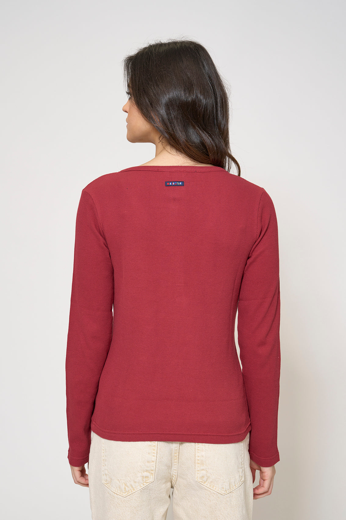 T-shirt à encolure en tissu gaufré