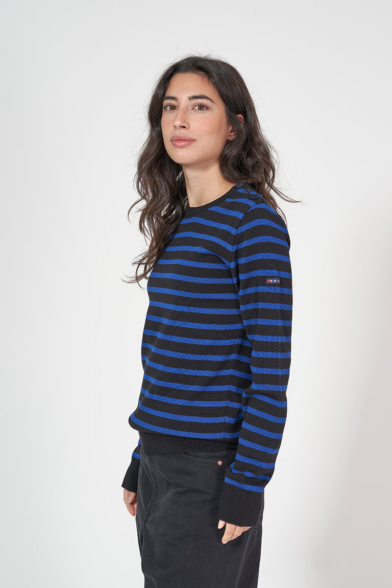 Classic sailor-style knit and ribbed sweater