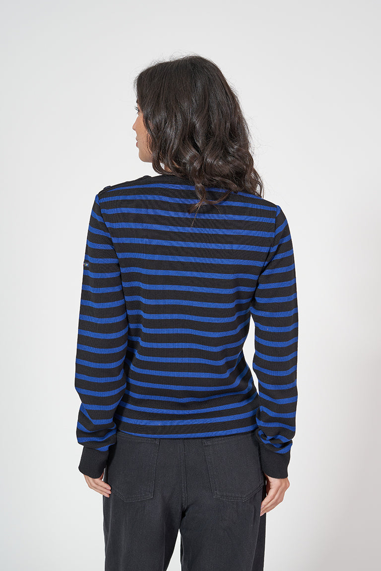 Classic sailor-style knit and ribbed sweater