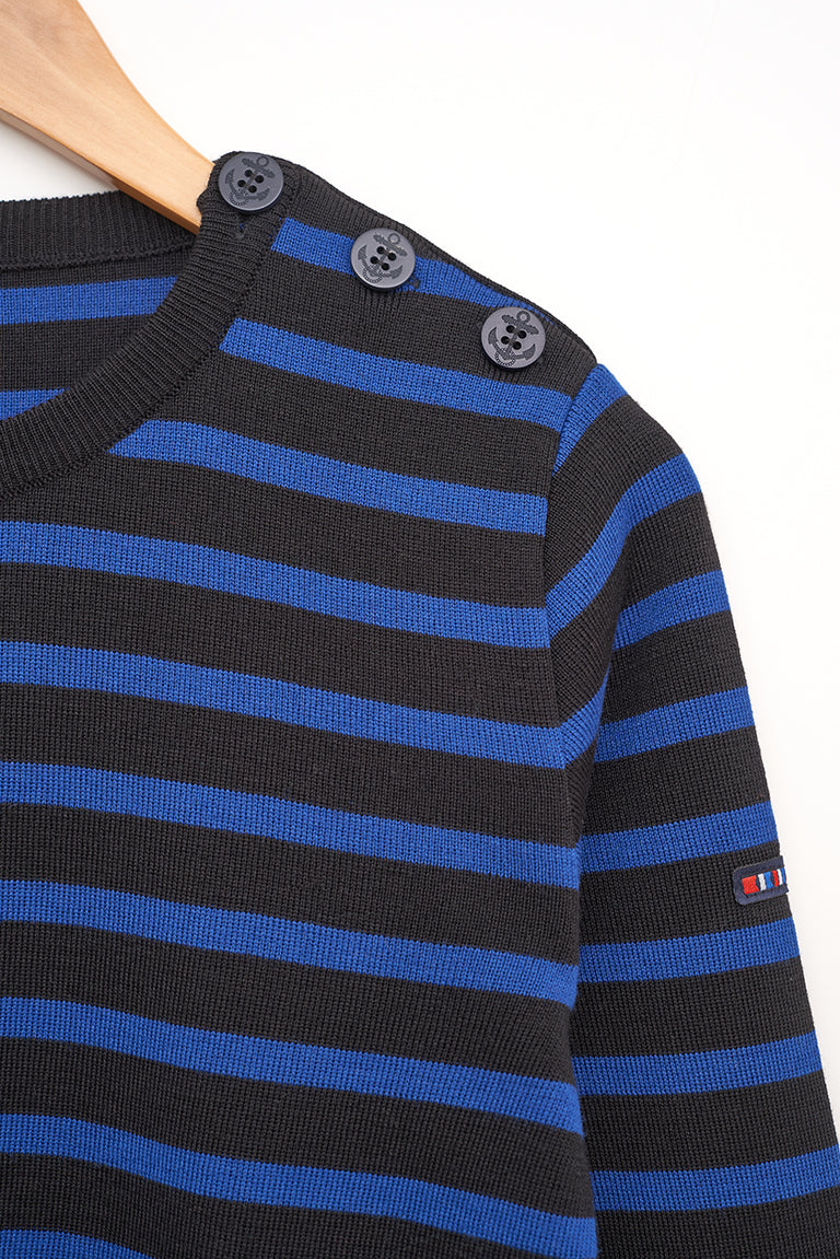 Classic sailor-style knit and ribbed sweater