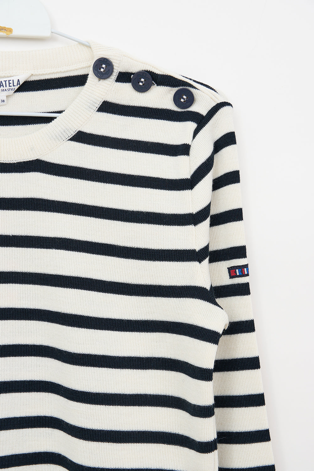 Classic sailor-style knit and ribbed sweater