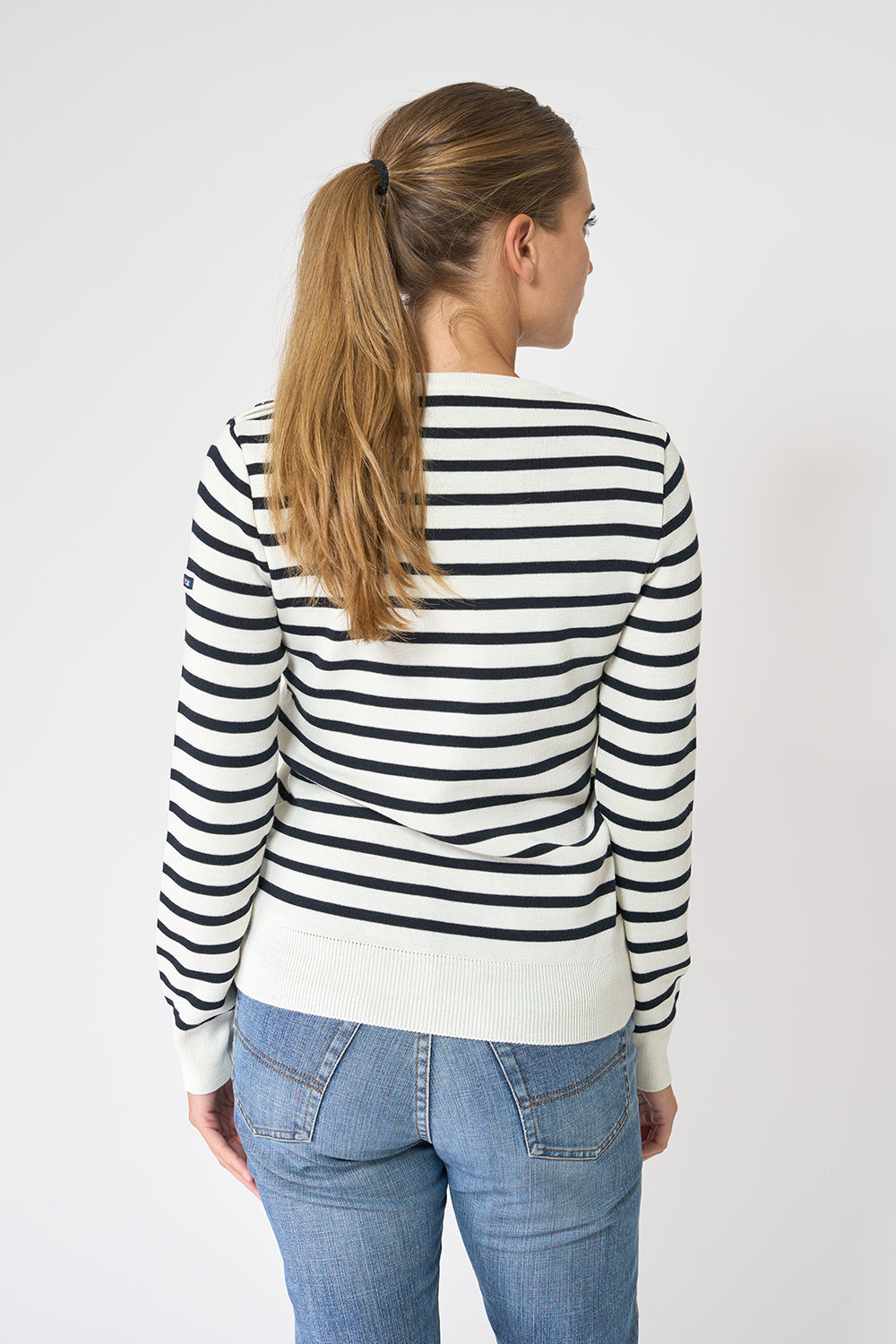 Classic sailor-style knit and ribbed sweater