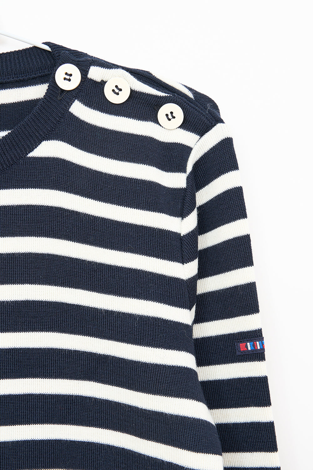 Classic sailor-style knit and ribbed sweater