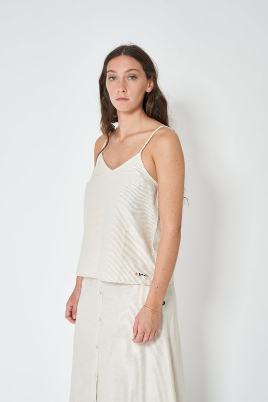 Yarn-dyed cotton tank top
