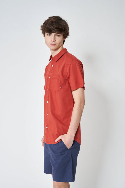 Short-sleeved cotton shirt