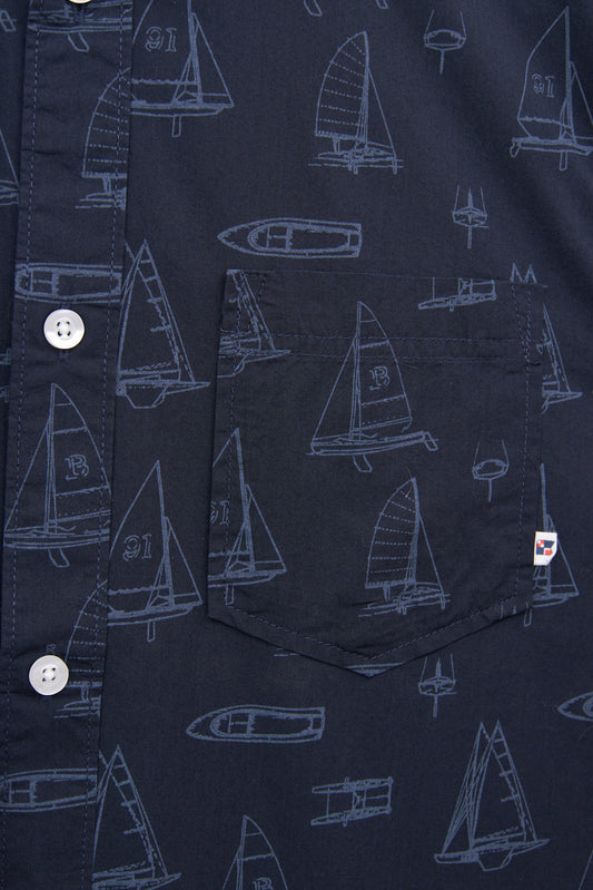 Short-sleeved cotton shirt