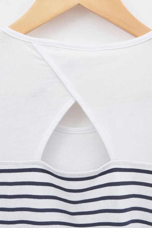Robe manches courtes rayée esprit marinière
