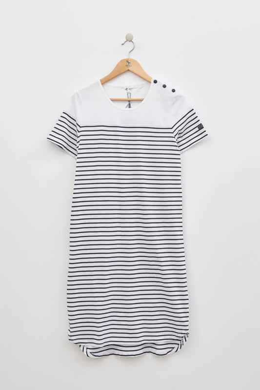 Robe manches courtes rayée esprit marinière