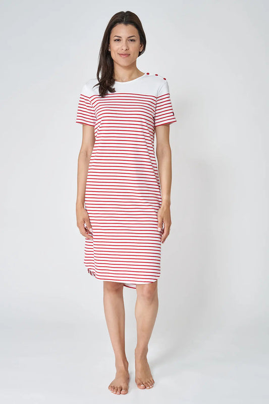 Robe manches courtes rayée esprit marinière
