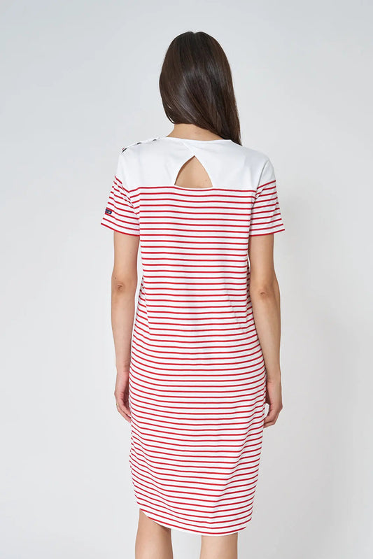 Robe manches courtes rayée esprit marinière