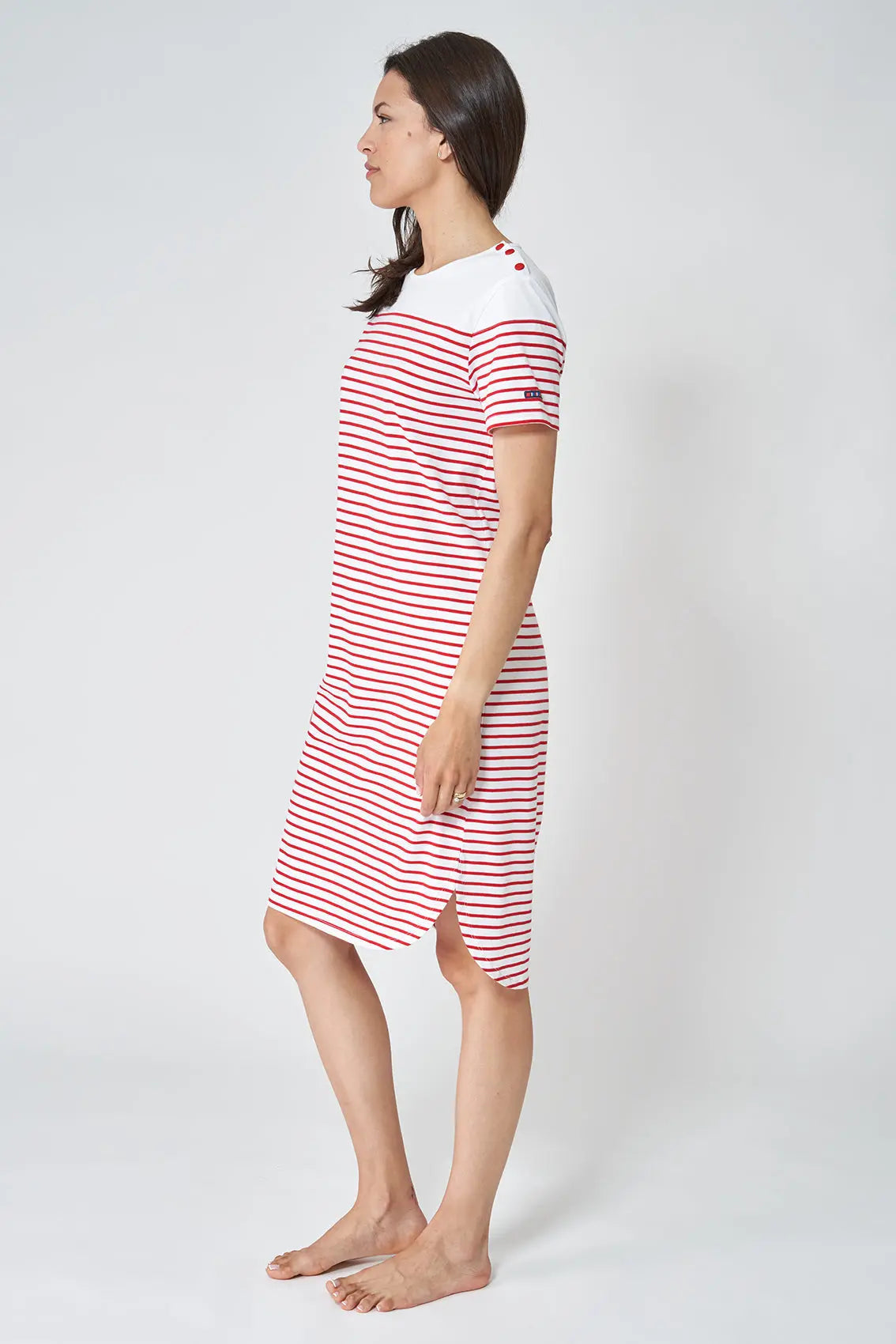 Robe manches courtes rayée esprit marinière