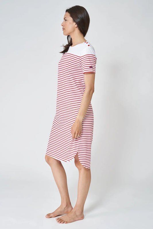 Robe manches courtes rayée esprit marinière