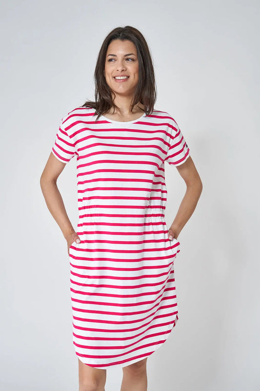 Striped dress in 180 gr cotton