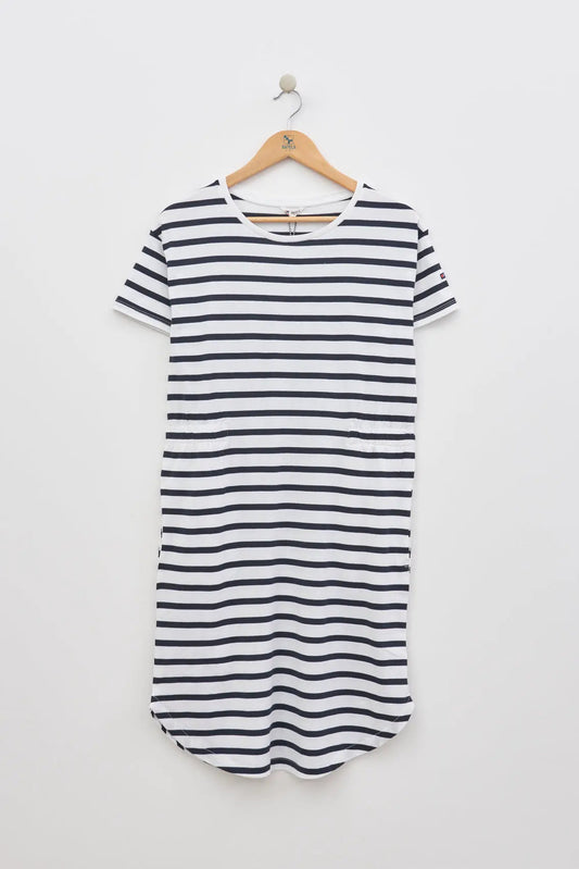 Striped dress in 180 gr cotton