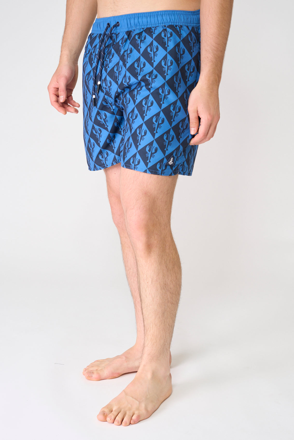 Printed polyester short swimsuit