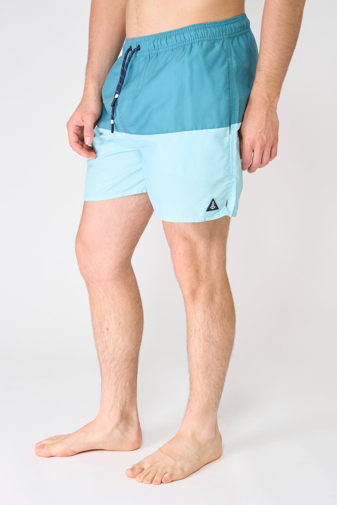 Printed polyester short swimsuit