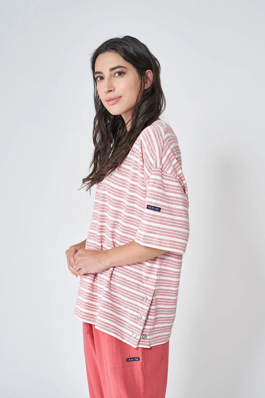 Oversize kamiseta mahuka-motz marraduna